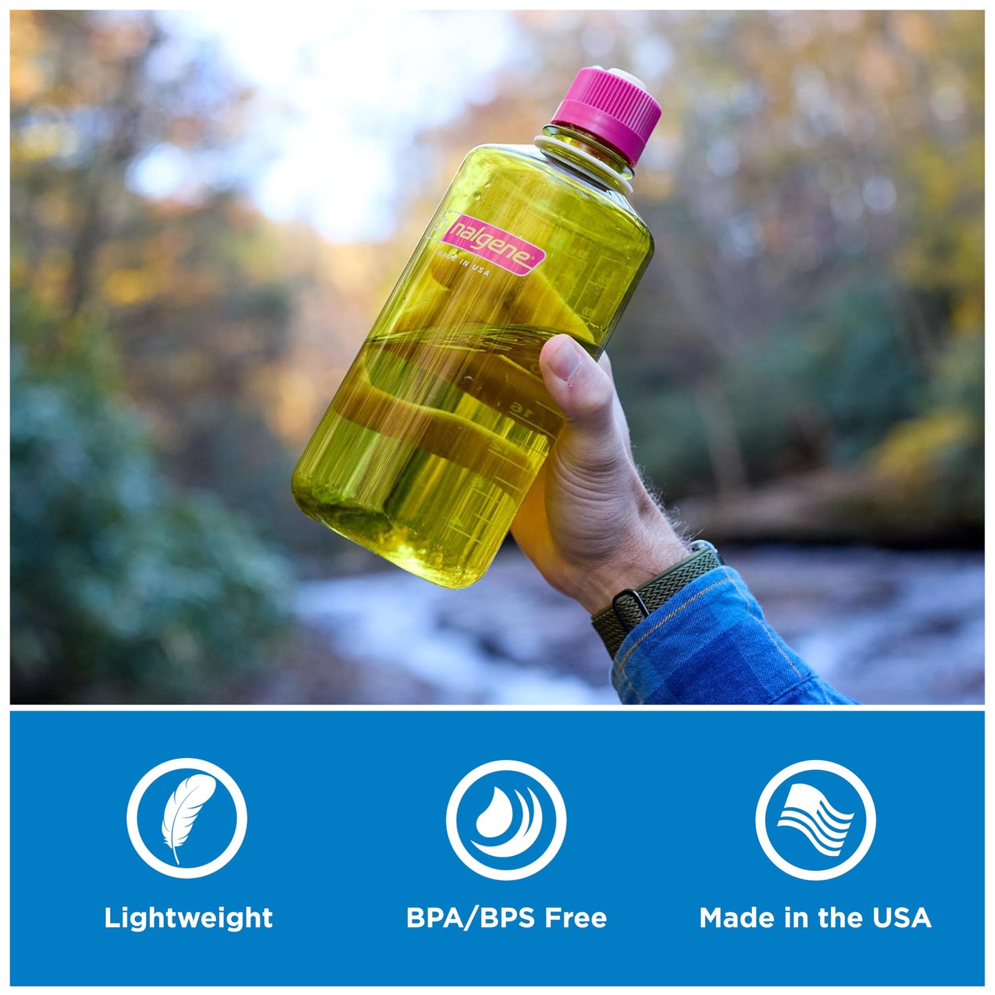 Nalgene 32 oz Narrow Mouth Water Bottle | BPA-Free, Durable & Leak Proof, Lightweight Bottle for Hiking, Gym & Travel, Grey