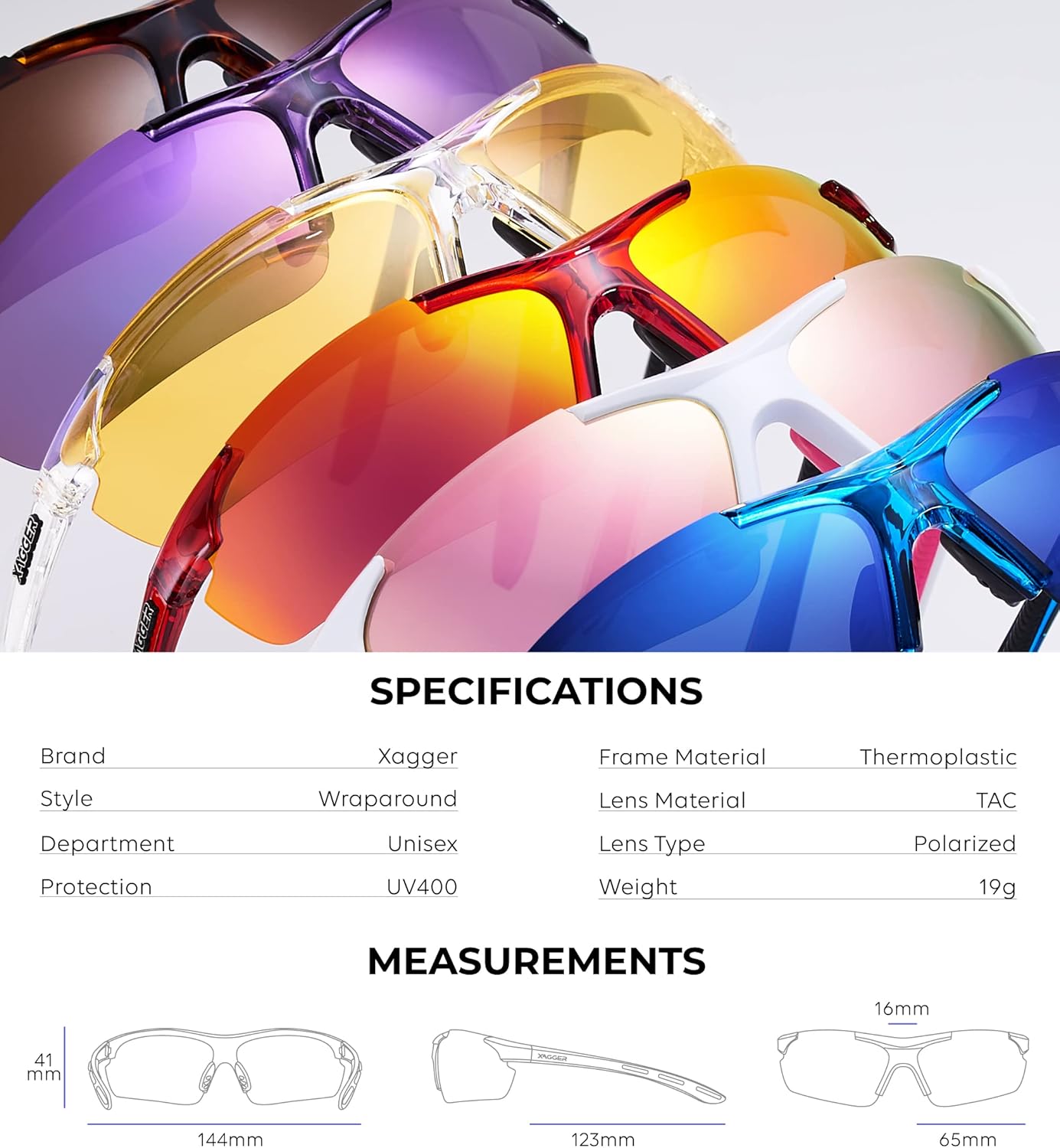 Xagger Polarized Sports Sunglasses - UV400 Protection for Men & Women | Perfect for Running, Cycling, Baseball