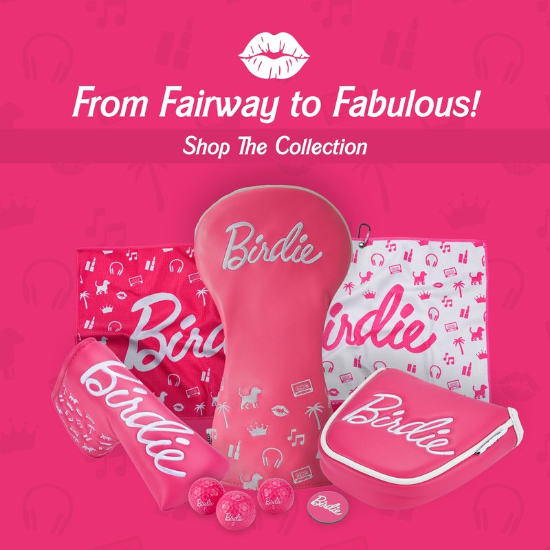 Shanker Golf Putter Cover - Birdie Funny Mallet Pink Putter Cover - Tour Grade PU Leather Pink Headcover - Funny Headcover for Golf Clubs - Perfect Joke Gift for Golfer