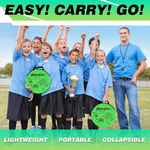 Bohen Pop Up Soccer Goals for Kids - Foldable Portable Soccer Net for Indoor & Outdoor Play (3.3x2.2FT)