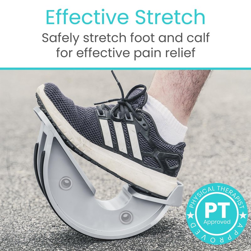Vive Foot Rocker - Calf Stretcher for Achilles Tendinitis, Heel, Feet, Shin Splint, Plantar Fasciitis Pain Relief - Stretches Strained Leg Muscle - Ankle Wedge Stretch Improves Flexibility (Small)