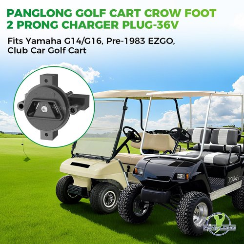 Panglong Golf Cart Crow Foot 2 Prong Charger Plug, 36V Powerwise Connector DC Charger Receptacle, Suitable for Yamaha G14/G16, Pre-1983 EZGO, Club Car Golf Carts, OEM# JN4-H6181-00, 18548-G1, 4107