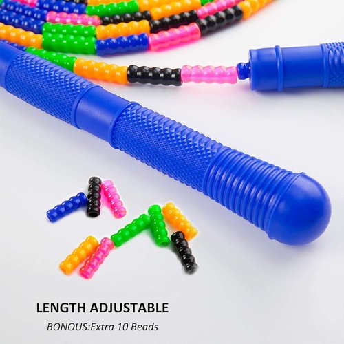 Long Double Dutch Jump Rope - 16 Ft | 2 Pack Beaded Skipping Rope for Kids & Adults