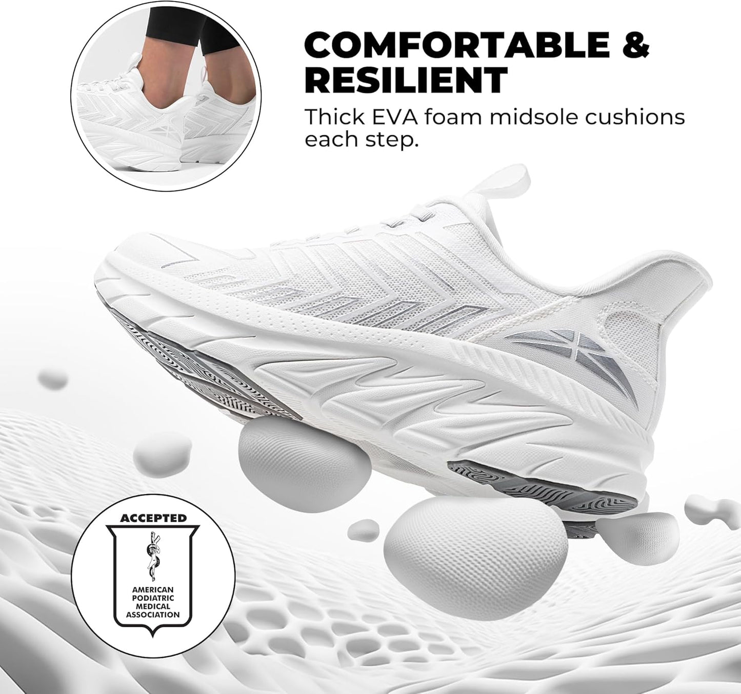 ALLSWIFIT Women's Comfortable Slip-On Walking Shoes - Breathable Non-Slip Athletic Sneakers for Gym & Running
