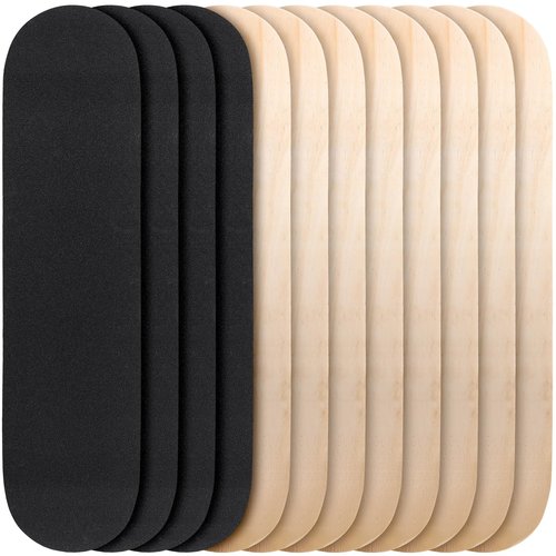 Meooeck 12 Pcs Blank Skateboard Decks for Art Painting 32 x 8 in, Wood Maple Skateboard Replacement 7 Ply Double Tail Plain Unfinished Skate Board with Sandpaper for Enthusiasts DIY Back School Gifts