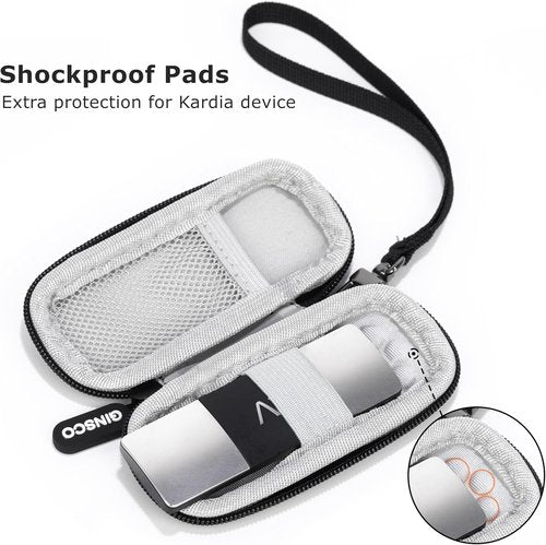 Ginsco Hard Shell Case for KardiaMobile 1-Lead EKG Monitor - Durable 1680D Oxford Travel Pouch with Strap