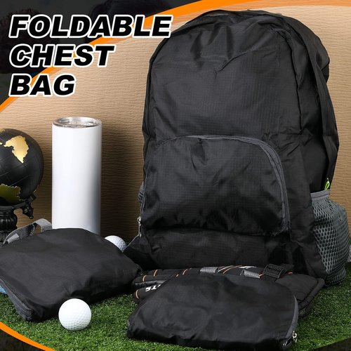 Dunzy Foldable Backpacks - 12 Pcs Lightweight Bulk Set for Travel, Camping & Donations | Black