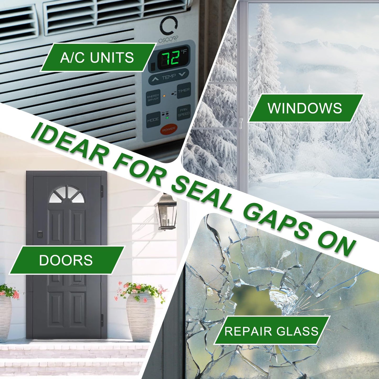 Qoqooice Transparent Window Weather Sealing Tape 2 Inch x 35 Yards Weather Stripping Residue Free Clear Window Draft Isolation Sealing Film Tape for Doors Windows and Shower Glass Gaps