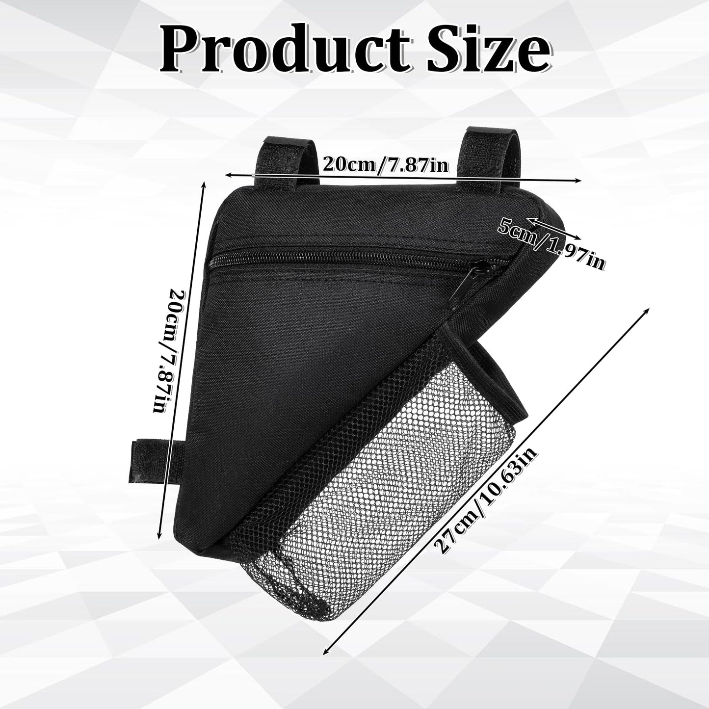Dplolng Bike Frame Bag,Bicycle Triangle Bag Bike Pouch Bikes Bags for Bicycles Lightweight Cycling Bags with Mesh Water Bottle Holder for Road and Mountain Bikes(Small Black)