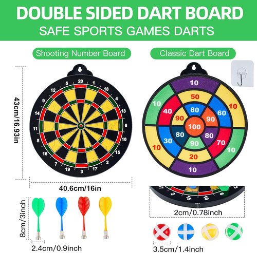 Hello Papaya Magnetic Dart Board - Fun Family Game with 12 Darts & 40 Foam Darts | Perfect Gift for Kids 3-12
