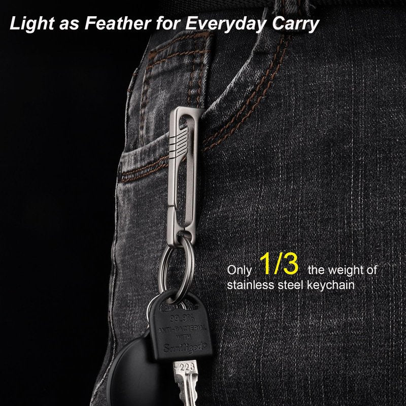Titanium Belt Loop Key Holder Heavy Duty Quick Release Tactical Keychain Clip with Key Ring for Men and Women
