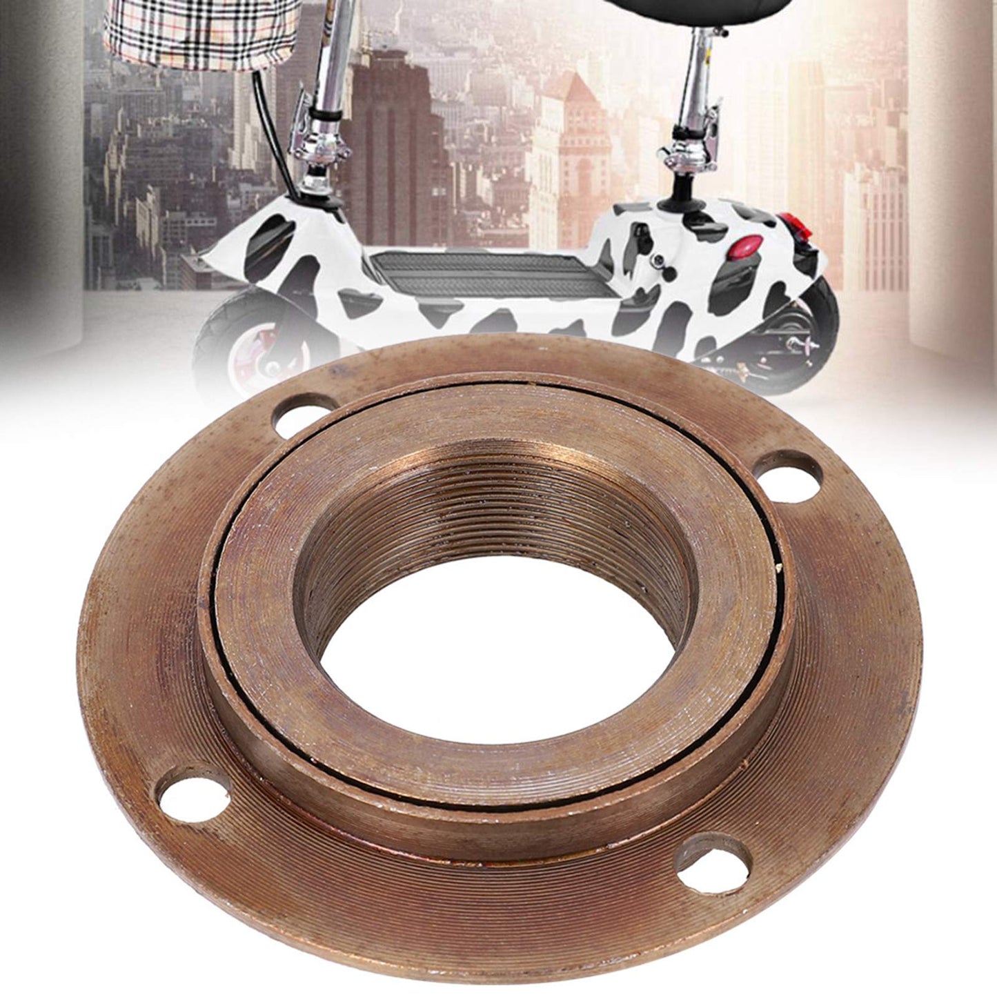 SUNGOOYUE Four Hole Toothless Flywheel, Electric Scooter Wheel Toothless, Metal Four Hole Toothless Flywheel Wheel Accessory for Electric Scooter