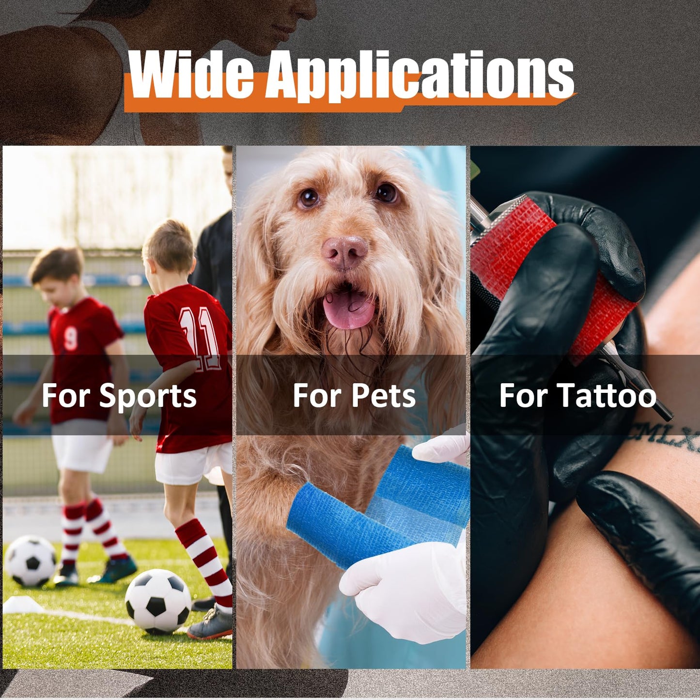 Upgraded 9-Pack Self Adhesive Bandage Wrap – 2 Inches × 5 Yards Elastic Cohesive Bandage Wrap, Self Sticking Vet Wrap, Stretch Sports Athletic Wrap Self-Adhering Adherent Wrist Tape (Multi Color)