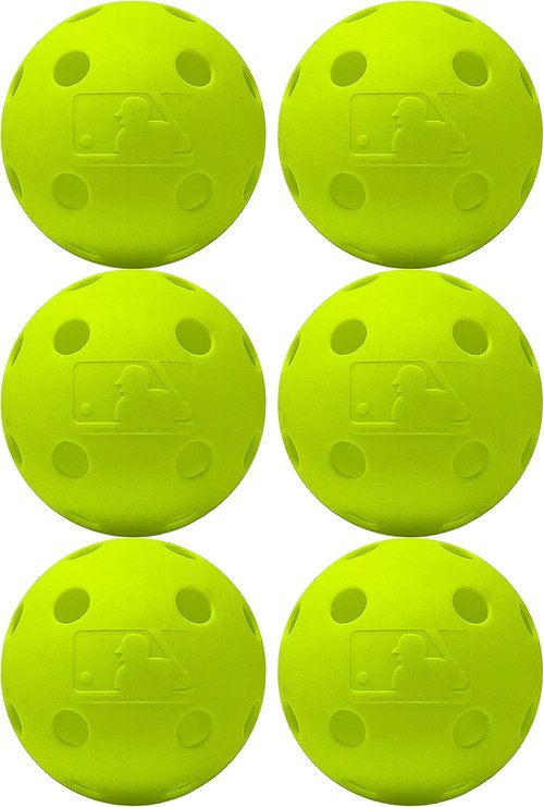 Franklin Sports Indestruct-A-Ball Plastic Baseballs | Durable Training Balls for Kids & Adults - Yellow - 6 Pack