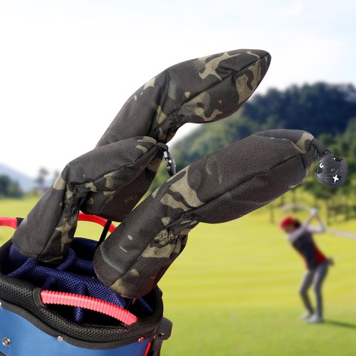 Golf Head Covers for Golf Clubs, Pu Vintage Golf Club Headcover Set with Numbered for 3 4 5 7 X/Hybrid/Fairway/Driver Wood Head Covers 3 Pcs