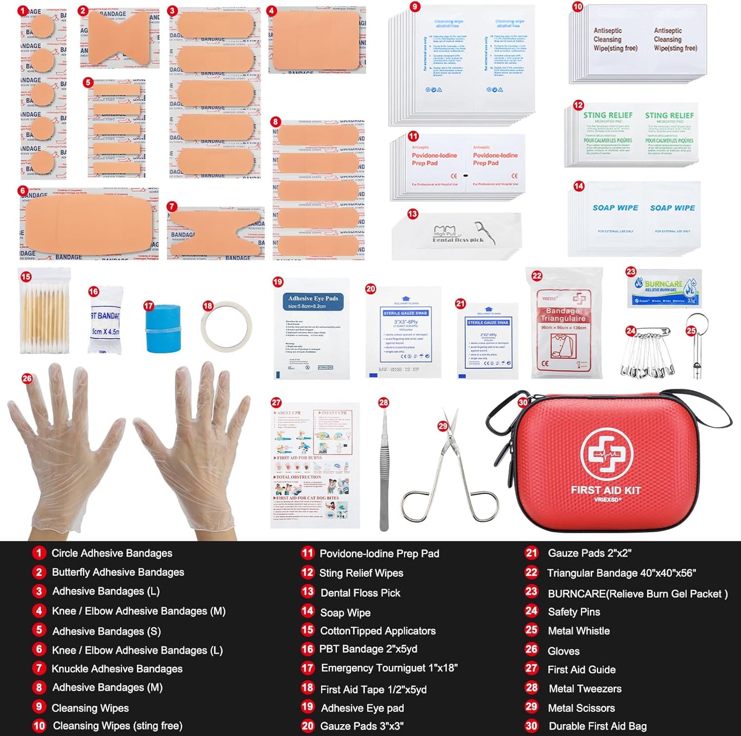 Skiennix Mini First Aid Kit - 150-Piece Waterproof Medical Kit for Home, Travel & Outdoor Emergencies | Red