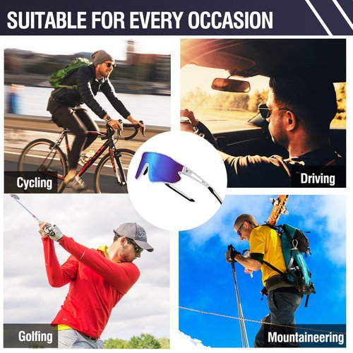 DUCO Sports Sunglasses for Men Women Running Baseball Fishing Tennis Pickleball Polarized Cycling Glasses UV400 Protection DC0023