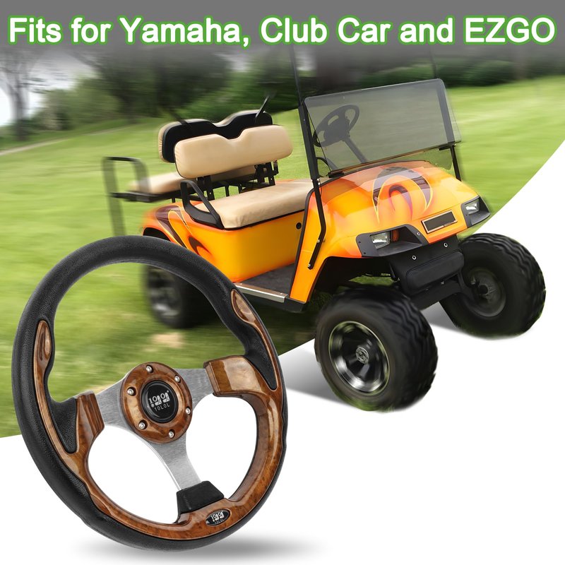 10L0L Universal 12.5 inch Golf Cart Steering Wheel for Yamaha G29 Drive, EZGO TXT RXV, Club Car DS Precedent and Others