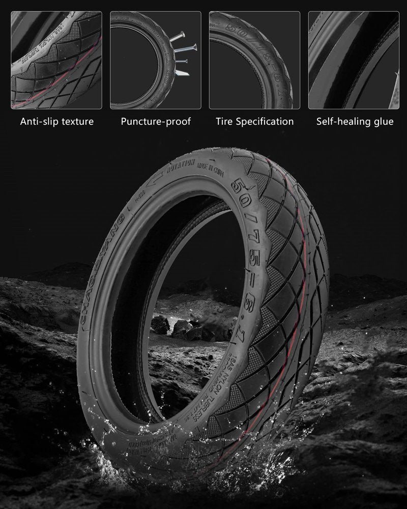 RidTianTek 8.5 inch 50/75-6.1 Self-healing Rubber Tire for Gotrax GXL V2 Hiboy S2 APEX XL Xiaomi M365 Pro Pro2 1S MI3 and 8.5 inch Electric Scooters, 8 1/2x2 Front and Rear Replacement (2 Pcs)