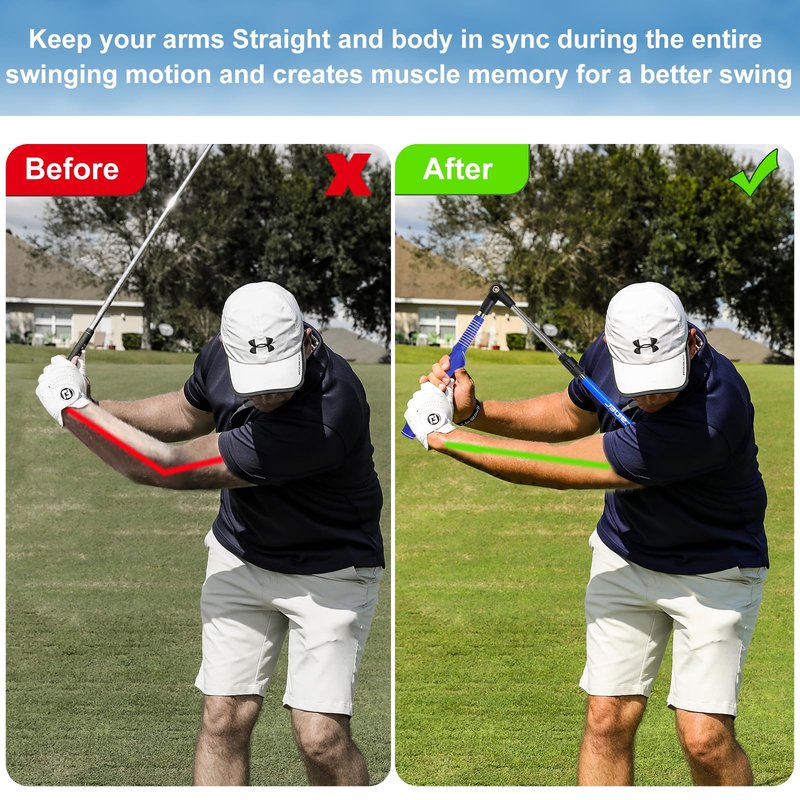 Asyxstar Golf Swing Trainer aid - Golf Training aid to Improve Hinge, Forearm Rotation, Shoulder Turn.Portable Collapsible Golf Swing Trainer Equipment with Golf Grip Trainer