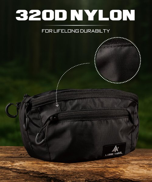 Lone Trail Subcompact Concealed Carry Fanny Pack for Men | Adjustable ccw fanny pack for Men Hiking and Travel, Quick Access to Back Pockets- Tactical Waist Packs w/Fully Adjustable Main & Extra Strap