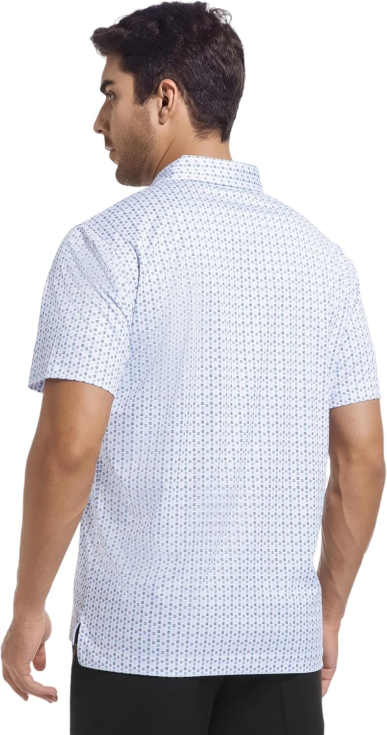SAMERM Men's Golf Polo Shirt - Short Sleeve Dry Fit Performance | Moisture-Wicking Print Design