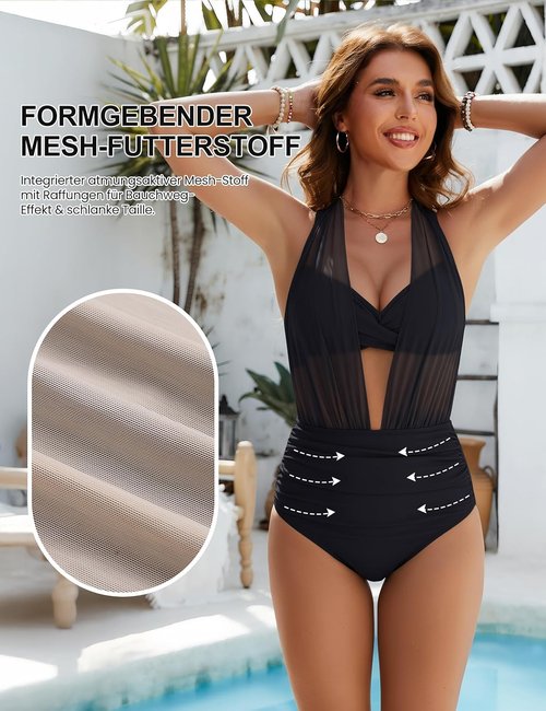 Blooming Jelly High Waisted Bikini Set - Tummy Control 2 Piece Swimsuit | Sexy Modest Mesh Design