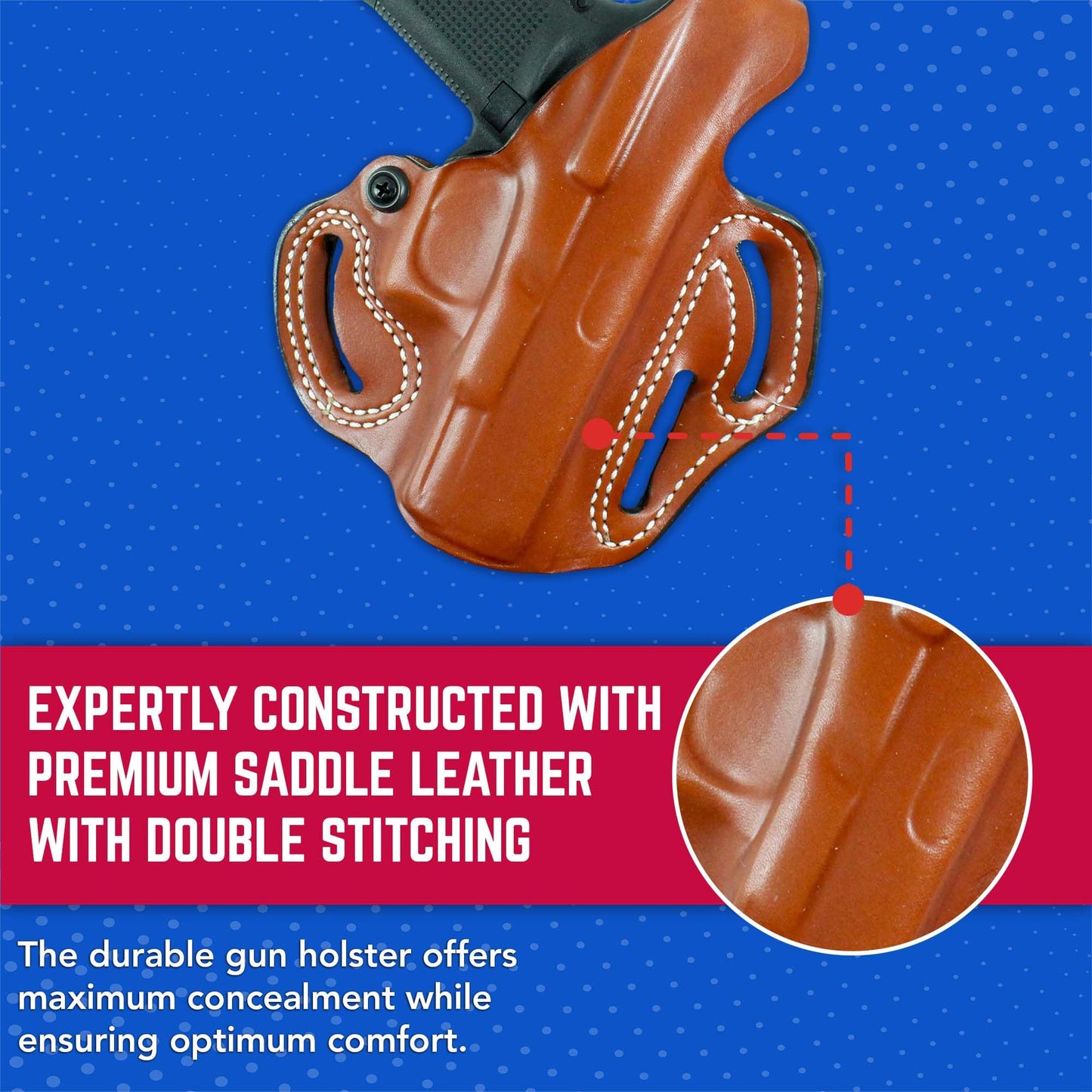 DeSantis Thumb Break Scabbard - OWB Gun Holster for Men and Women - Compatible with Glock 19, 19 Gen 5, 19X, 23, 32, 36, 45 - Tan, Leather, Right Hand Draw