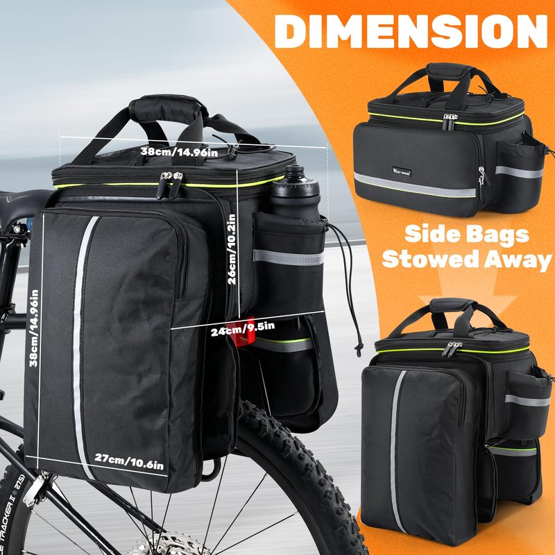 35L Panniers Bike Bags Double Side Bike Saddle Bag, Waterproof Bikes Panniers Bag Shoulder Bags with Rain Cover for Riding, Multi-Function Bicycle Bag Rear Trunk Panniers Cycling Accessories