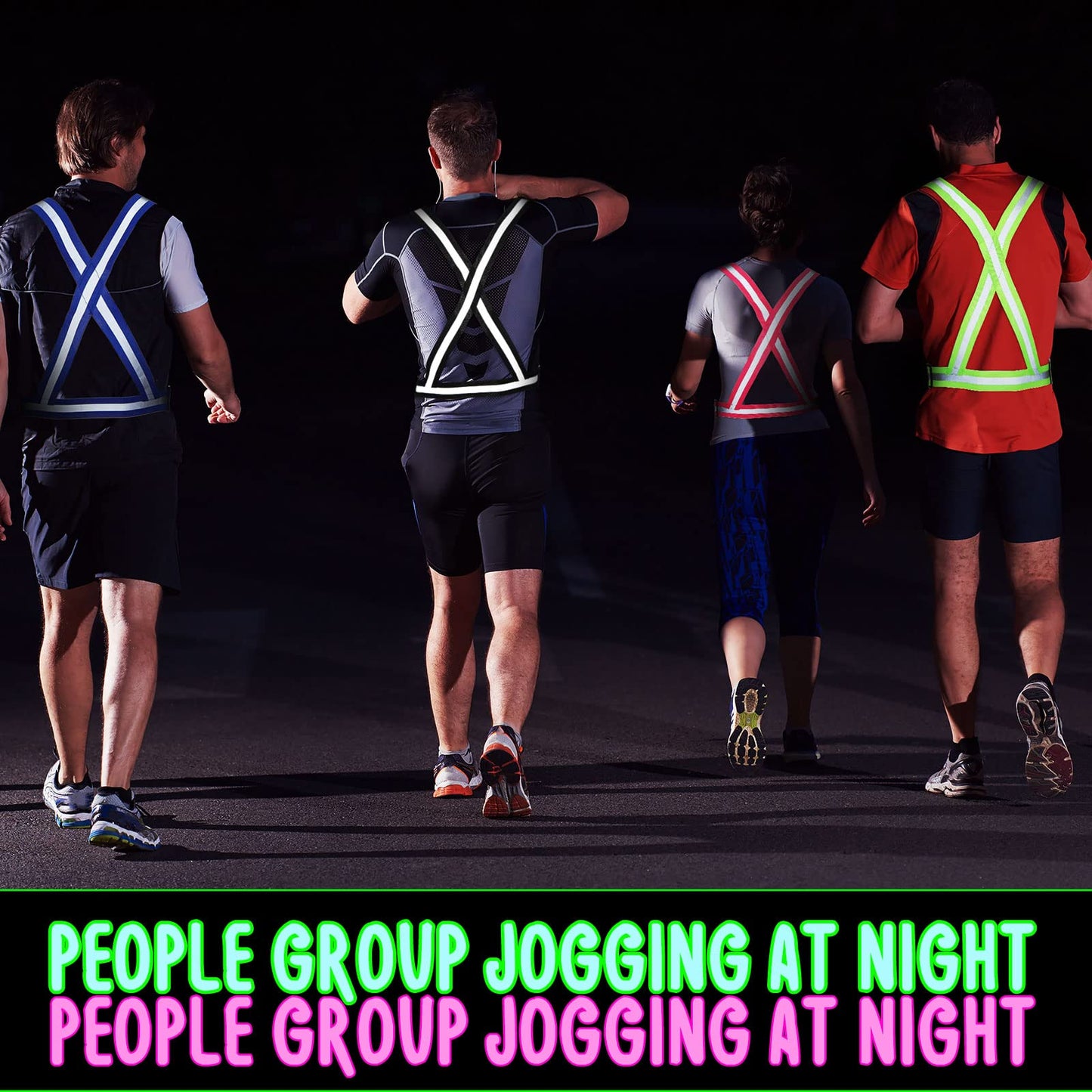 Macarrie 30 Pack Reflective Running Vest High Visibility Safety Vests, Lightweight Adjustable Elastic Reflective Gear for Night Running Jogging Cycling Walking Hiking Dog Walking Men Women Bulk Pack