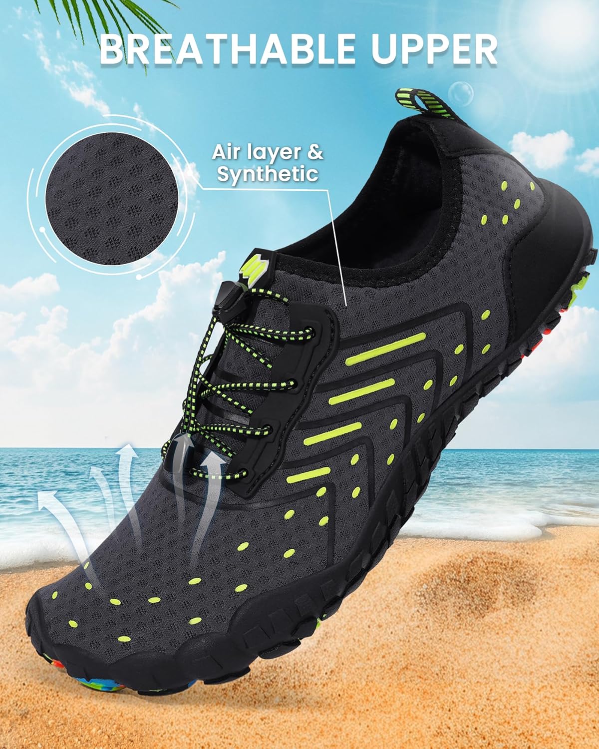 Skiennix Water Shoes - Quick-Dry Barefoot Aqua Socks for Swimming, Beach, and Hiking | Unisex Design