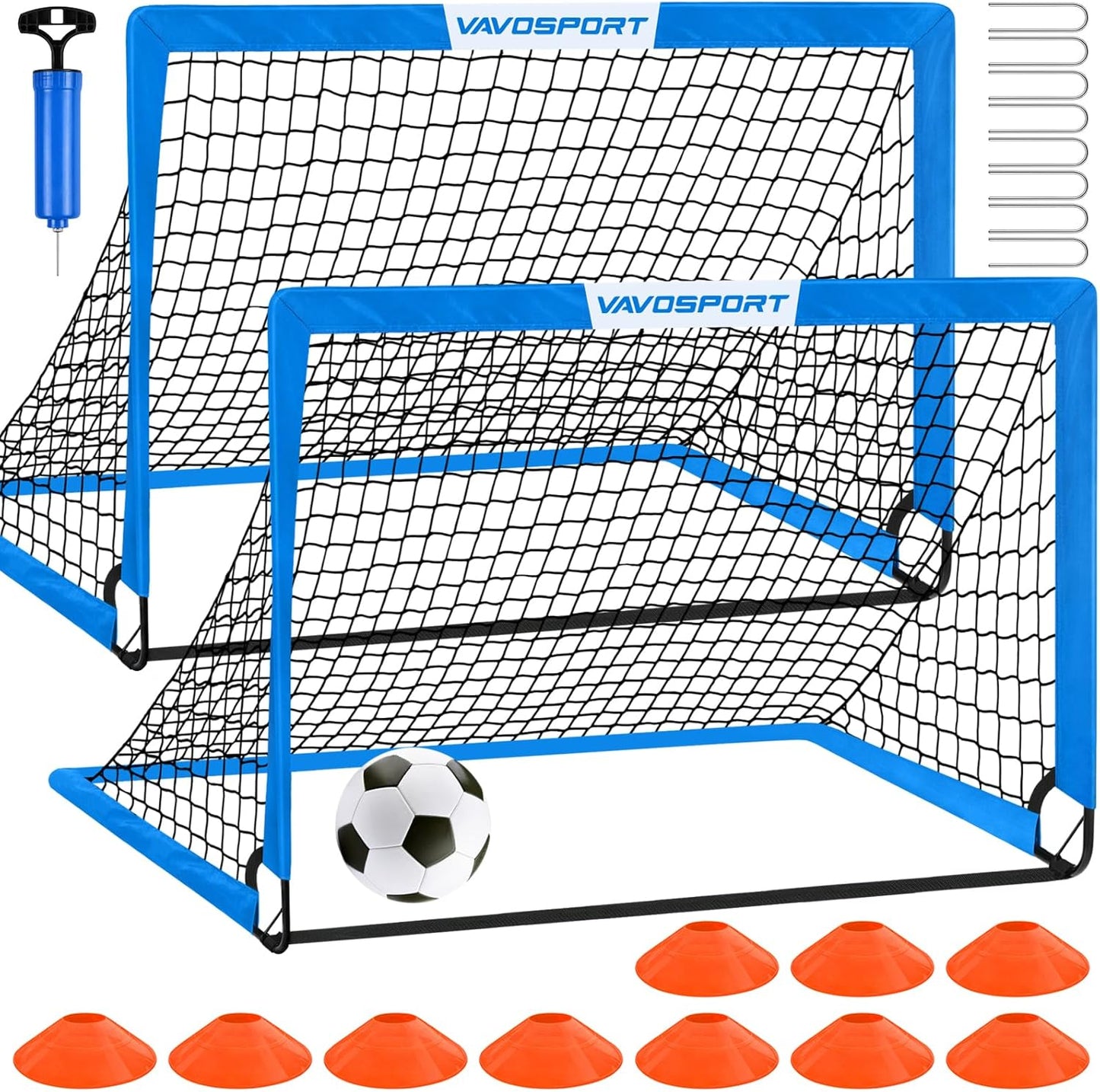 Skiennix Kids Soccer Goals - Portable 4' x 3' Training Equipment Set with Pop-Up Net & Ball