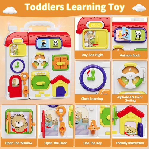 HYES Montessori Toys for Toddlers 1-3 - LED Lights & Music Sensory Play | Perfect Birthday Gift for Ages 2-5