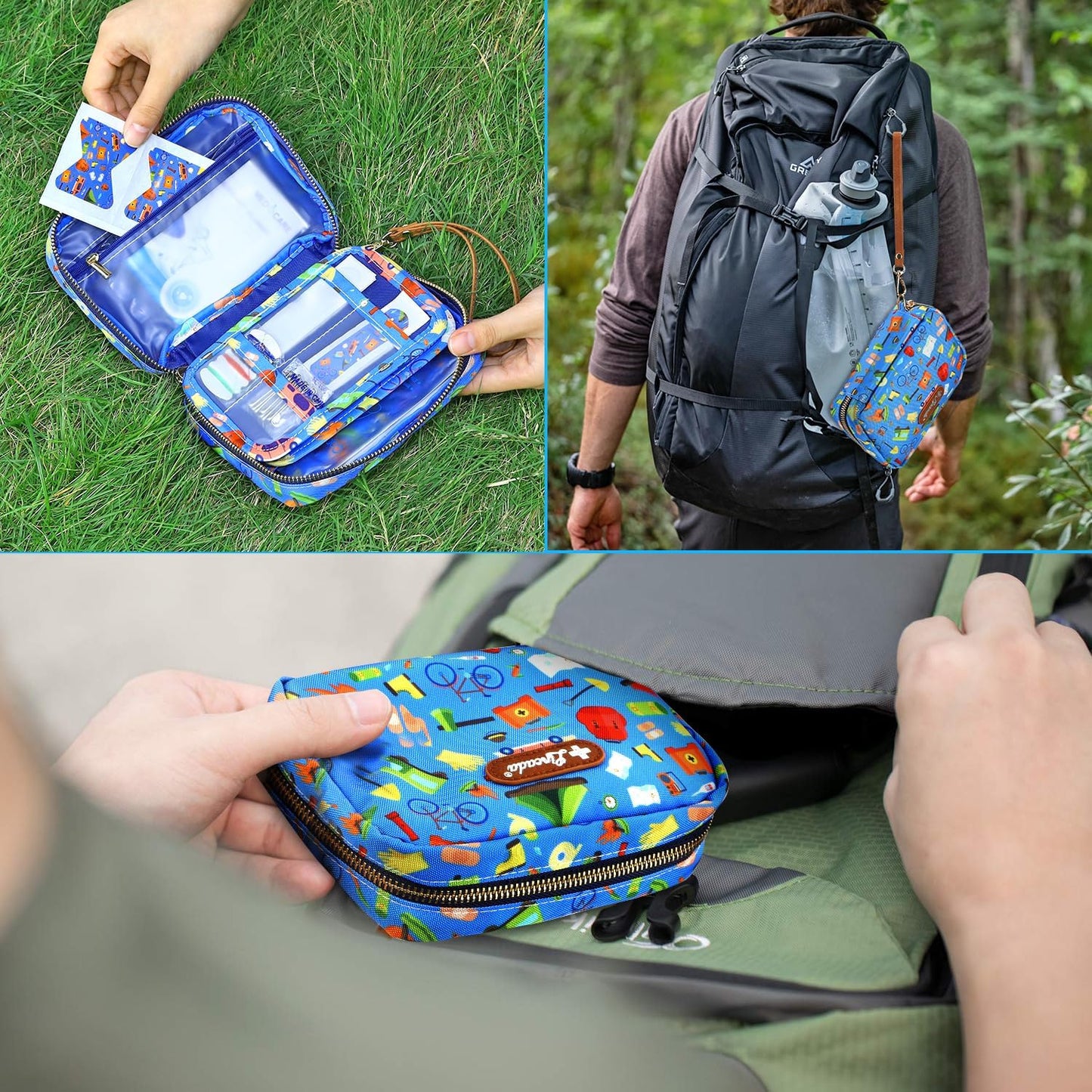 Skiennix Portable Travel First Aid Kit - 143 Pieces All-Purpose Emergency Kit for Home, Car & Camping