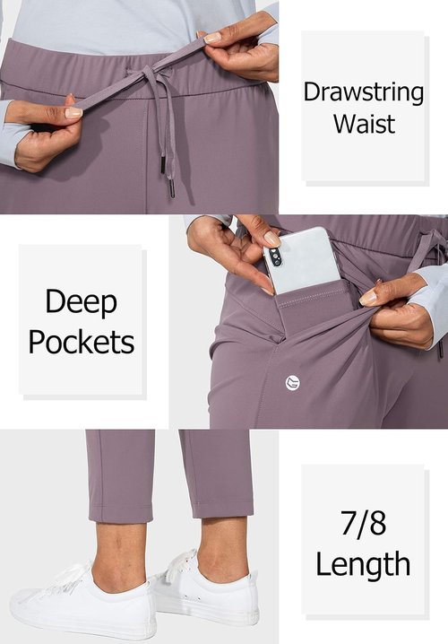 G Gradual Women's 7/8 Stretch Ankle Sweatpants - Deep Pockets for Golf, Athletic, Lounge & Travel