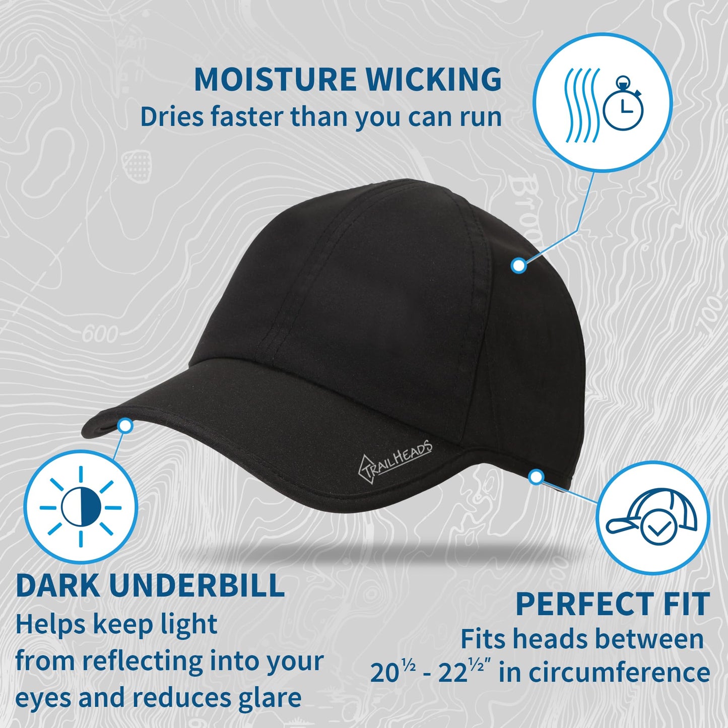 TrailHeads Women's UPF 50 Summer Running Hat, UV Protection Cap