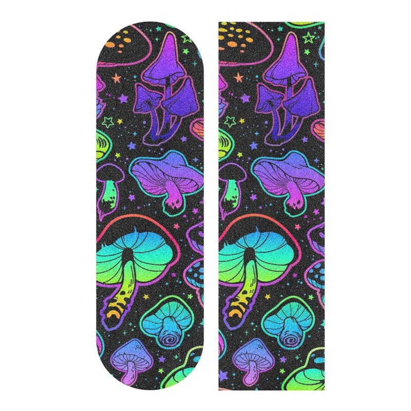 SDMKA Psychedelic Mushrooms Skateboard Grip Tape 9" x 33" Bubble Free Waterproof Skateboard Grip Tape Sheet Non Slip Griptape for Skateboard Longboard