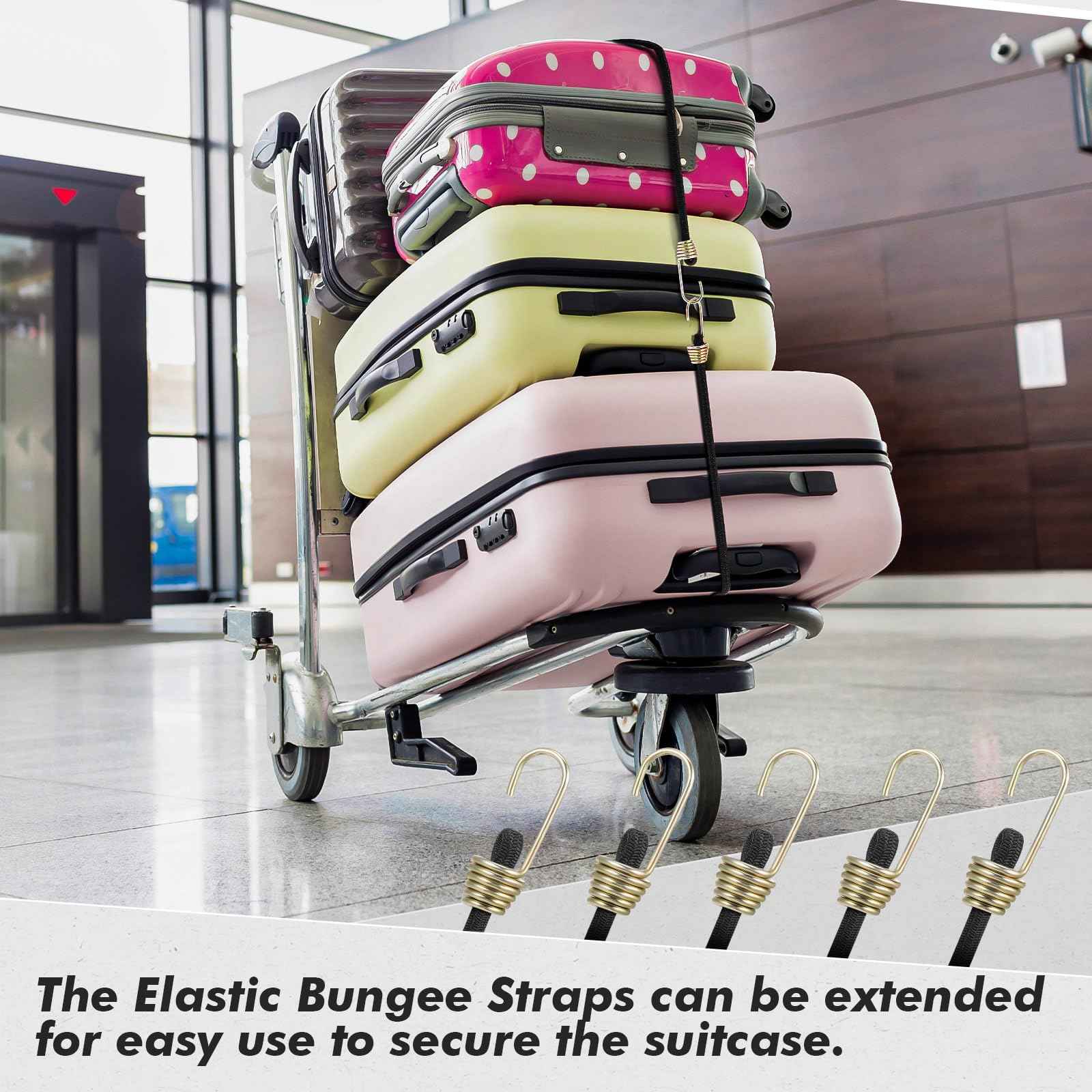 GliCraft 50 Pcs Mini Bungee Cords with Hooks Small Bungee Cords Short Elastic Straps for Luggage Bikes Camping Tools Tarp Cargo Motorcycle(2/4/6/8/10 Inch,Black)