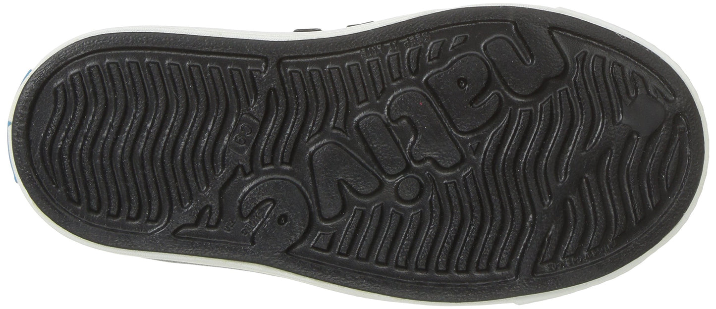 Native Shoes Unisex-Kids Jefferson Sneakers, Jiffy Black/Shell White, 4 Big Kid
