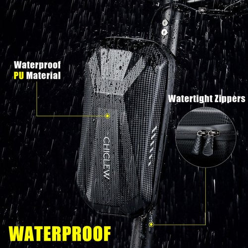 CHICLEW 3L Large Scooter Bag, Quick Release Portable Electric Scooter Storage Bag, Waterproof XL Scooters Handlebar Bag for Scooters, Bikes, Segway Ninebot and NIU