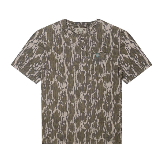 Mossy Oak Tombigbee Light Henley Shirt for Men with Pocket | Bamboo Viscose Short Sleeve Shirt | Lightweight, Quick-Dry, UPF Outdoor Shirt for Fishing & Travel | Casual Men’s Camp T-Shirt (S–3XL)
