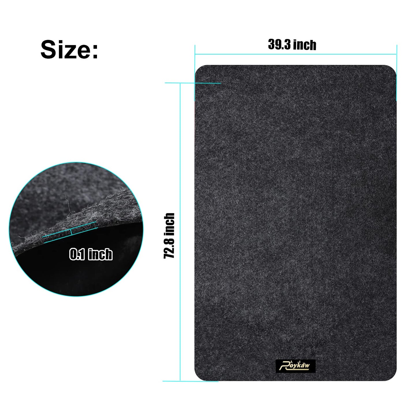 Roykaw Garage Floor Mat and Mechanic Pad, Motorcycle Parking Mat,Protect Floor from Spills, Drips, Splashes and Stains, Oil Absorbent/Cut to Size/Waterproof/Non Slip Design - 39.3" x 72.8"