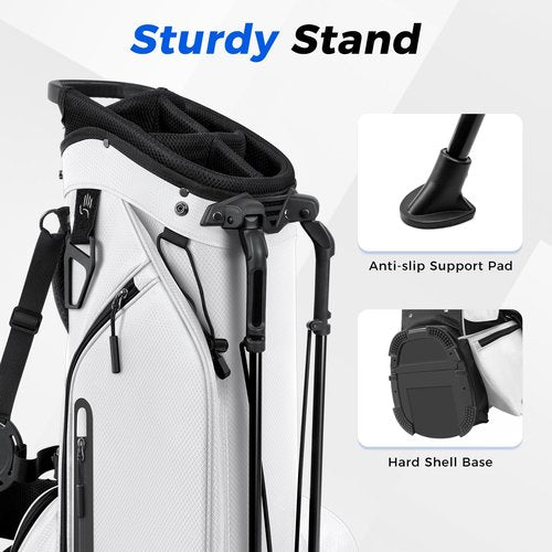 Findway 5 Way Golf Stand Bag, Lightweight Golf Bags for Men Women with Full Length Dividers Multiple Pockets Padded Dual Strap and Rain Cover Hood