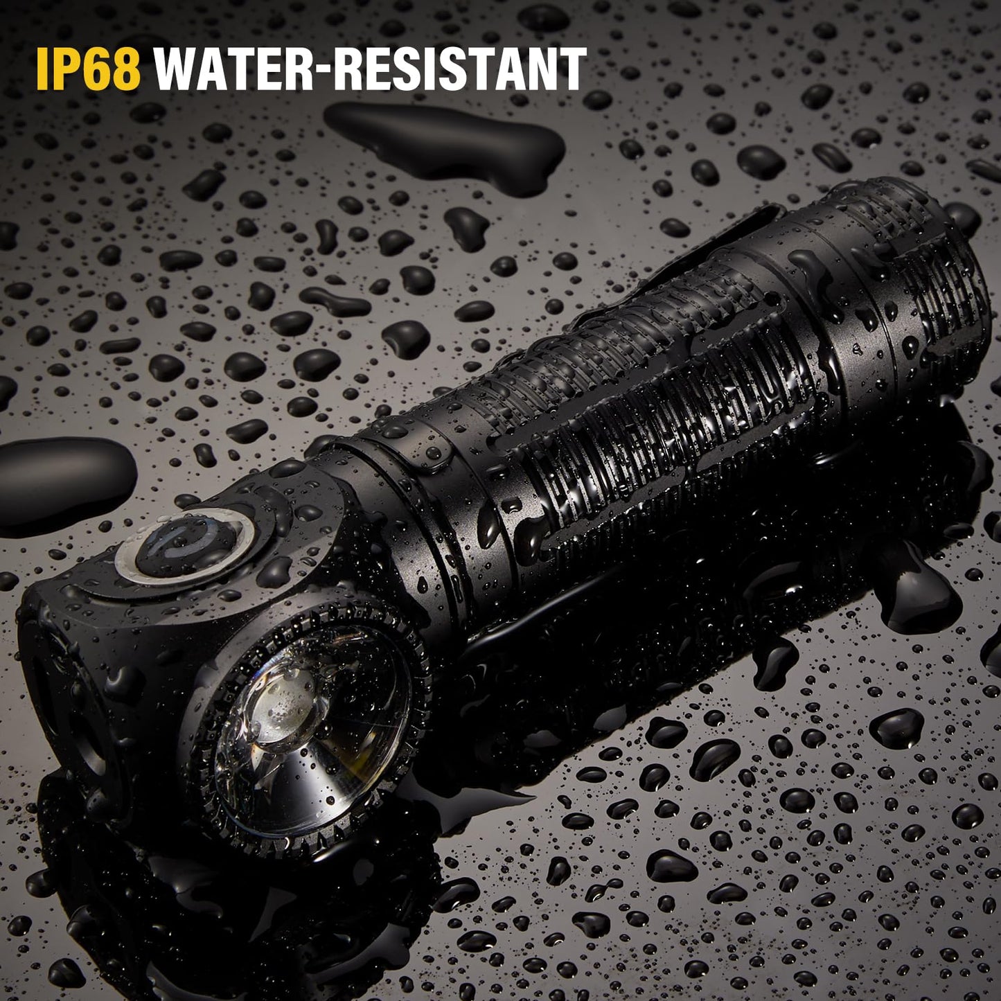 urFlamp C6 2000 Lumens Rechargeable Flashlight, 3800mAh Proximity Sensor & Right-Angle LED Flashlights, Magnetic Base, TIR Lens, IP68 Waterproof, Hands-Free Sensing Control