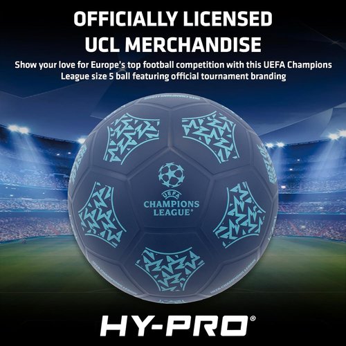 Hy-Pro UEFA Champions League Soccer Ball - Size 5 Official Match & Training Ball for Kids & Adults