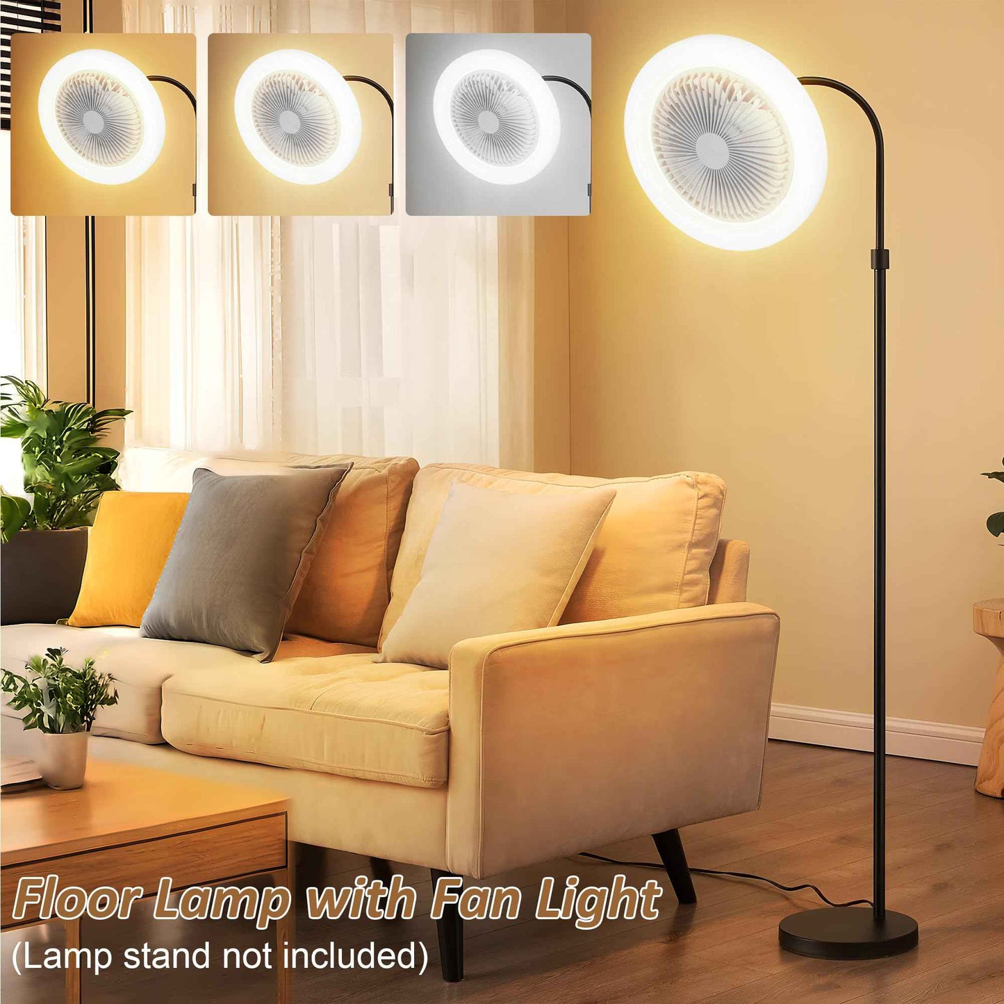 cambk Socket Ceiling Fan Light Screw in with 3 Color Temp, Low Profile Enclosed Dimmable Fanlight with Remote, 10 inch Small Adjustable White E27 LED Ceiling Lights for Bathroom/Bedroom/Garage