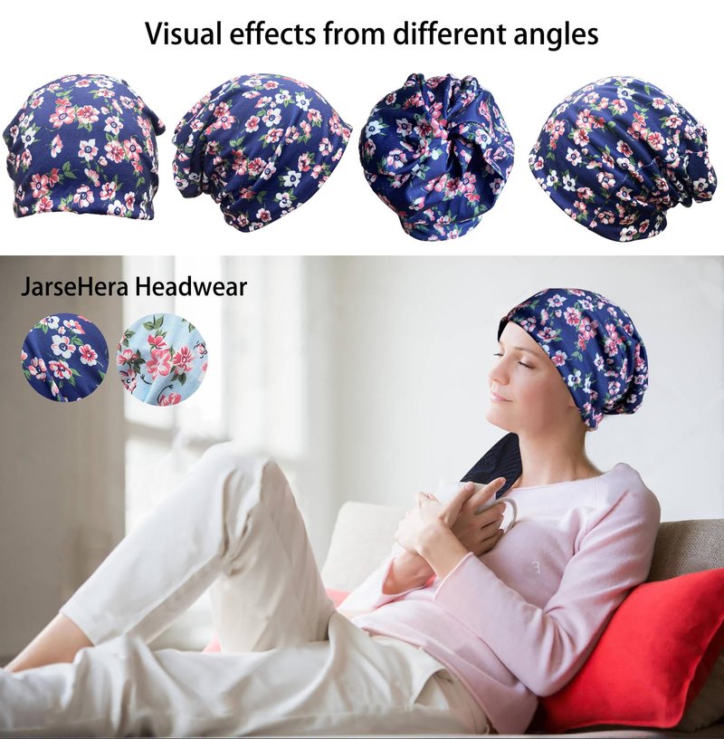JarseHera Womens Slouchy Beanie Soft Chemo Caps Breathable Cancer Headwear Hats Turban