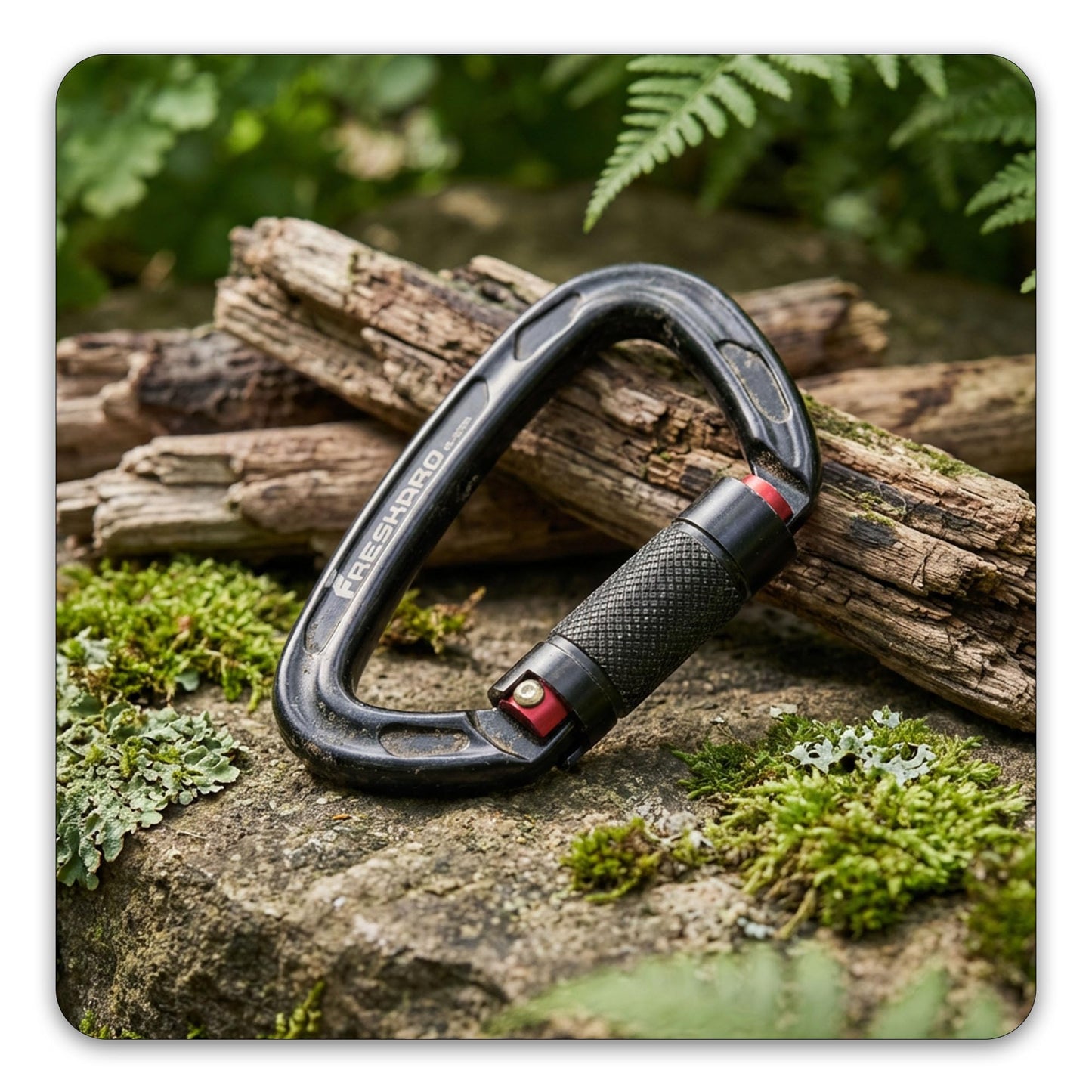 FresKaro 25kN Climbing Carabiners Double Locking Carabiner Clips, Heavy Duty Carabiner for Rock Climbing, Rappelling, Hunting, or Survival Gear kit, Gym Equipment, Cerfified UIAA Carabiner Black