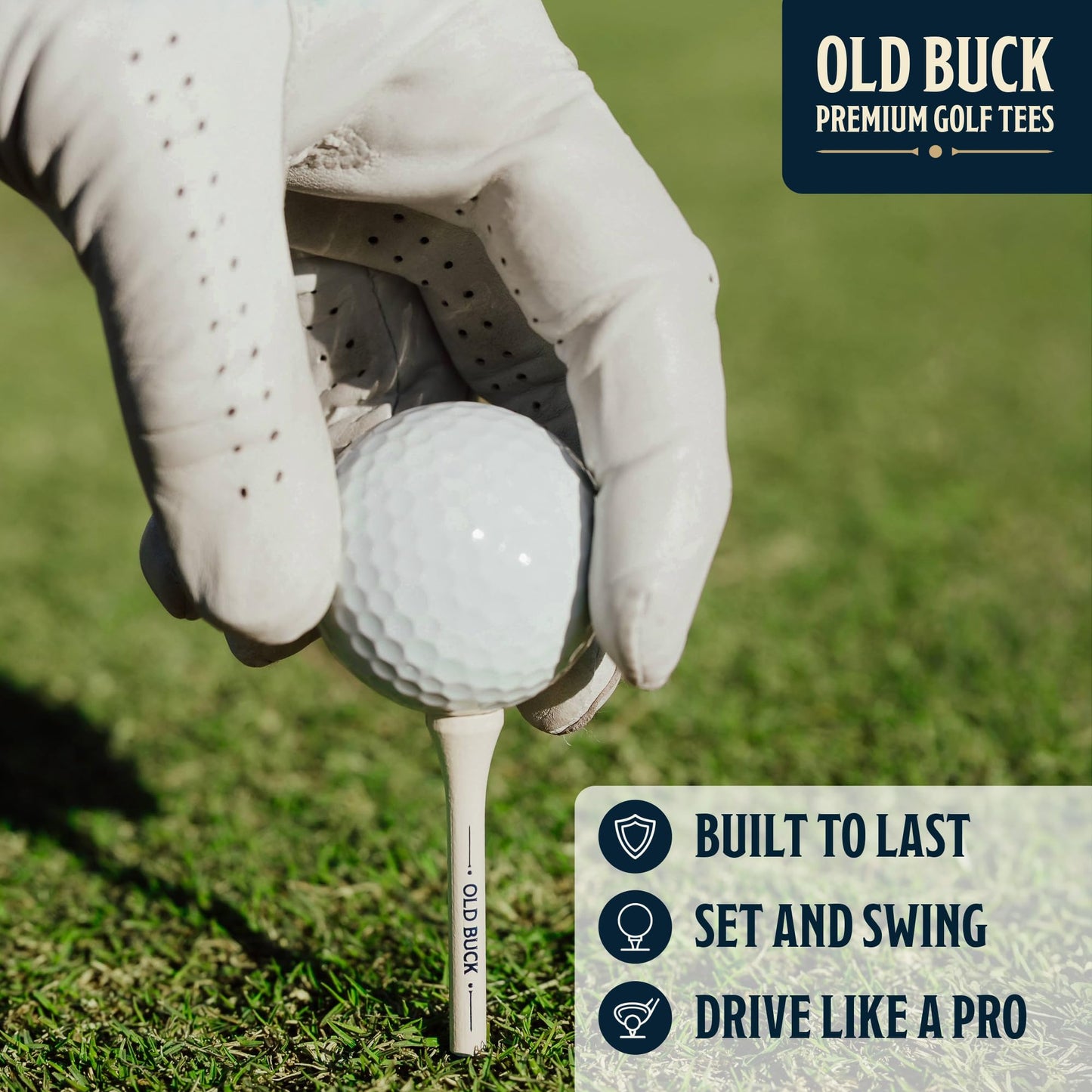 Old Buck 2 3/4" Bamboo Golf Tees, Premium Wooden Driver Tees in Cigarette-Style Carton — 18 Tees — Novelty Golf Gift for Men, Dad & Groomsmen (4 Pack (72 Tees))