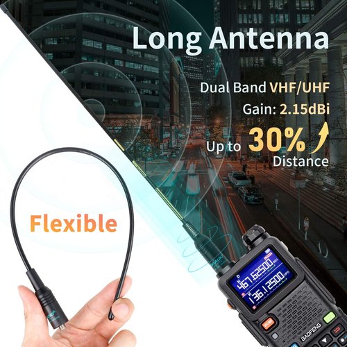 Baofeng 5RM Handheld Ham Radio 10W Long Range Walkie Talkies with Wireless Programmer,NOAA Weather Radio,2500mAh USB-C Battery,Long Antenna,Speaker Mic,999CH for Survival Gear Hunting Camping - 2Pack